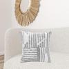 HomeRoots 22" X 22" Sage Green and White 100% Cotton Striped Zippered Pillow view 2