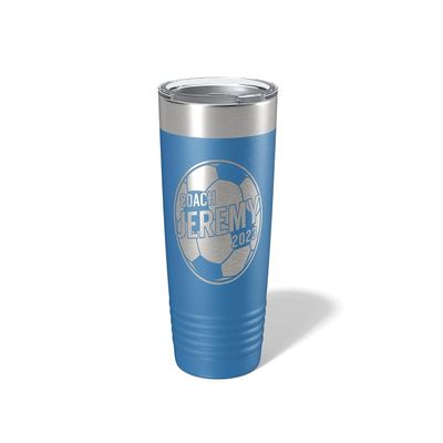 Alterd Industries Coach Gift - Soccer Coach | insulated tumbler with lid | travel coffee mug | Girls Soccer | gifts for coaches (Wine Tumbler) (Diagonal Soccer, Royal Blue, 20oz Tumbler)