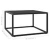 WEMYUFURN Coffee Table Black with Black Glass 23.6"x23.6"x13.8", End Tables, Living Table, Center Tables for Living Room, Living Room Furniture for Office, Lounge, Cafe, Study, Bedroom view 2