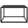 WEMYUFURN Coffee Table Black with Black Glass 23.6"x23.6"x13.8", End Tables, Living Table, Center Tables for Living Room, Living Room Furniture for Office, Lounge, Cafe, Study, Bedroom view 3