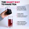 Ukiyo Sense Premium Double-Wall Glass Tea & Fruit Infuser Bottle - Travel Tumbler with Stainless Steel Filter and Neoprene Sleeve view 2