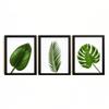 3 Piece Tropical Plant Framed Wall Art for Living Room Decor Wall Monstera Decor for Bedroom Green Leaf Jungle wall art, Modern Home Decor Framed Ready to Hang on Wall (8.5" x 11" (L X W)) view 1