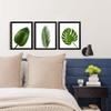 3 Piece Tropical Plant Framed Wall Art for Living Room Decor Wall Monstera Decor for Bedroom Green Leaf Jungle wall art, Modern Home Decor Framed Ready to Hang on Wall (8.5" x 11" (L X W)) view 4