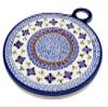 Polish Pottery Round Cutting Board Ceramic Trivet, Handcrafted by Zaklady Boleslawiec in Poland, Heat Resistant and Durable, 11" Long x 9" Wide - Cheese Board, Serving Platter view 1