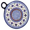 Polish Pottery Round Cutting Board Ceramic Trivet, Handcrafted by Zaklady Boleslawiec in Poland, Heat Resistant and Durable, 11" Long x 9" Wide - Cheese Board, Serving Platter view 2