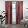 CASANEMA Pinch Pleated Faux Velvet Look Extra Long Room Darkening Home Decor Curtain (1 Panel) Custom Made Curtains - Made in Turkey, Rose Pink (100" W x 95" L) view 1