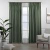 CASANEMA Pinch Pleated Faux Velvet Look Extra Long Room Darkening Home Decor Curtain (1 Panel) Custom Made Curtains - Made in Turkey, Leaf Green (100" W x 95" L) view 1