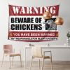 Bedroom Door Decor Beware of Chickens Tapestry Wall Hanging Decor Asthetic Room Decore (Size : 75X100CM) view 1