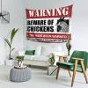 Bedroom Door Decor Beware of Chickens Tapestry Wall Hanging Decor Asthetic Room Decore (Size : 75X100CM) view 2