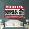 Bedroom Door Decor Beware of Chickens Tapestry Wall Hanging Decor Asthetic Room Decore (Size : 75X100CM) view 3