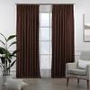 CASANEMA Pinch Pleated Faux Velvet Look Extra Long Room Darkening Home Decor Curtain (1 Panel) Custom Made Curtains - Made in Turkey, Dark Brown (52" W x 252" L) view 1