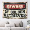 Abipuir Bedroom Door Decorations Beware of Golden Retriever Tapestry Things for Boys Room Funny Sogns (Size : 100X150CM) view 1