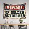 Abipuir Bedroom Door Decorations Beware of Golden Retriever Tapestry Things for Boys Room Funny Sogns (Size : 100X150CM) view 3