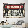 Abipuir Bedroom Door Decorations Beware of Golden Retriever Tapestry Things for Boys Room Funny Sogns (Size : 100X150CM) view 4