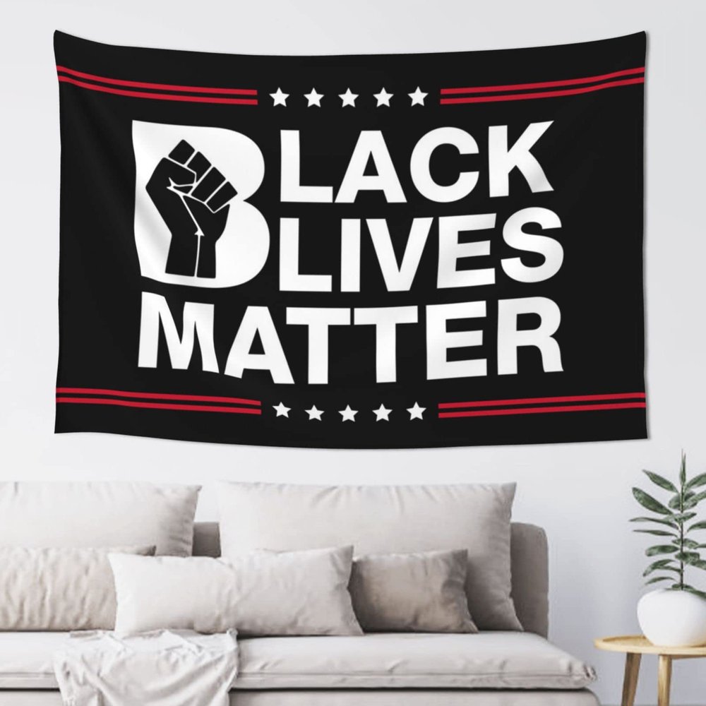 Abipuir Tapestry Wall Art Black Lives Matter Blm Tapestry Things For Boys Room Indie Room Decor (Size : 75X100CM)