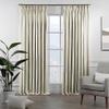 CASANEMA Pinch Pleated Faux Velvet Look Thermal Insulated 100% Blackout Linening Room Darkening Noise Reducing (1 Panel) Custom Made Curtains - Made in Turkey, Ecru (52" W x 180" L) view 1