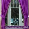 Handcrafted Lavender Indian Sari Curtains, Tiebacks Included Unlined Tie Top Sari Sheer Curtains, 80"W x 84"L, Beauty & Elegance for Living Rooms, Bedrooms, and Dining Rooms, Sold in Pairs view 2