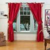 Handcrafted Fire Brick Indian Sari Curtains, Tiebacks Included Unlined Tie Top Sari Sheer Curtains, 80"W x 84"L, Beauty & Elegance for Living Rooms, Bedrooms, and Dining Rooms, Sold in Pairs view 3