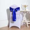 100 Royal Blue Satin Chair Sashes Bows Ties for Wedding Decorations Party Supplies Events Chair Covers Decor Banquet Reception view 3