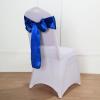100 Royal Blue Satin Chair Sashes Bows Ties for Wedding Decorations Party Supplies Events Chair Covers Decor Banquet Reception view 4