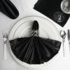 10 pcs 20-Inch Black Satin Dinner Napkins - for Wedding Party Reception Events Restaurant Kitchen Home view 2
