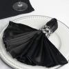 10 pcs 20-Inch Black Satin Dinner Napkins - for Wedding Party Reception Events Restaurant Kitchen Home view 3
