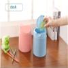 NTIYOU Garbage Cans Garbage Cans, Desktop Trash Can with Lid Plastic Mini Waste Paper Basket Swing Lid Clamshell Type Dressing Table Etc Basket view 4