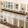 Natliedop Hanging Wine Glass Holder, Gold Wine Bottle Holder, Ceiling Decoration Wine Glass Rack, for Bars, Restaurants, Kitchens Stemware Holder, Adjustable Height 30~60cm view 2