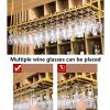 Natliedop Hanging Wine Glass Holder, Gold Wine Bottle Holder, Ceiling Decoration Wine Glass Rack, for Bars, Restaurants, Kitchens Stemware Holder, Adjustable Height 30~60cm view 4