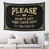 Abipuir Tapestry Wall Art Please Don'T Let The Cats Out Or The Cops In Tapestry Things For Boys Room Indie Room Decor (Size : 92X150CM) view 1