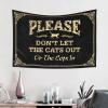 Abipuir Tapestry Wall Art Please Don'T Let The Cats Out Or The Cops In Tapestry Things For Boys Room Indie Room Decor (Size : 92X150CM) view 2