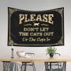 Abipuir Tapestry Wall Art Please Don'T Let The Cats Out Or The Cops In Tapestry Things For Boys Room Indie Room Decor (Size : 92X150CM) view 3