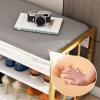 HUHJYUGE Shoe Bench with Cushion, Shoe Rack Storage Bench, Shoe Bench with Cushion Padded Seat and Shelves, Upholstered Bench with Boots Storage, for Entryway, Hallway, Bedroom (A 90cm) view 4