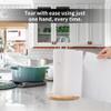 TONLEA Wood Paper Towel Holder with Fixer, Paper Towel Holder Countertop, Kitchen Towel Holder Free-Standing with Fixed or Non-Slip Wooden Base-White view 2