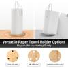 TONLEA Wood Paper Towel Holder with Fixer, Paper Towel Holder Countertop, Kitchen Towel Holder Free-Standing with Fixed or Non-Slip Wooden Base-White view 3
