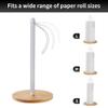 TONLEA Wood Paper Towel Holder with Fixer, Paper Towel Holder Countertop, Kitchen Towel Holder Free-Standing with Fixed or Non-Slip Wooden Base-White view 4