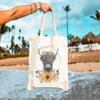GXVUIS Highland Cow Canvas Tote Bag for Women Aesthetic Floral Reusable Grocery Shoulder Shopping Bags Gifts for Girls White view 4