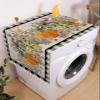 Flower Pumpkins Microwave Dustproof Cover Washer Dust Cover Machine Protector, Thanksgiving Fall Eucalyptus Leaves Plaid Decorative Kitchen Appliance Cover with 2 Pockets 28x67 view 2