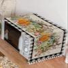 Flower Pumpkins Microwave Dustproof Cover Washer Dust Cover Machine Protector, Thanksgiving Fall Eucalyptus Leaves Plaid Decorative Kitchen Appliance Cover with 2 Pockets 28x67 view 4