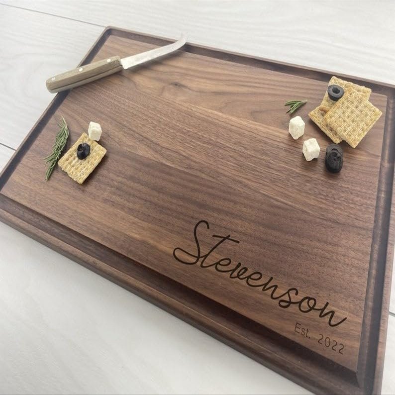 Personalized Cutting Board, Engraved Cutting Board, Couples Gift, Wedding Gift, Engagement Gift, Anniversary Gift, Cheese Board, 182 (Cherry, 12" x 9")