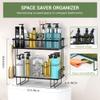 DINEST 2 Tier Over the Toilet Storage Shelf Rack Organizer, Sturdy Bathroom Organizer Shelves, Space Saver Multifunctional Wall Mounted Design, No Drilling Anti-Rust Bathroom - Black view 2