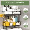 DINEST 2 Tier Over the Toilet Storage Shelf Rack Organizer, Sturdy Bathroom Organizer Shelves, Space Saver Multifunctional Wall Mounted Design, No Drilling Anti-Rust Bathroom - Black view 3