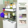 DINEST 2 Tier Over the Toilet Storage Shelf Rack Organizer, Sturdy Bathroom Organizer Shelves, Space Saver Multifunctional Wall Mounted Design, No Drilling Anti-Rust Bathroom - Black view 4