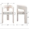 Wahson Modern Dining Chair Set of 6, Velvet Upholstered Barrel Kitchen Chair, Round Dining Chairs with Wooden Legs, Assembled Accent Armchairs for Dining Room/Living Room/Bedroom/Side, Ivory view 2