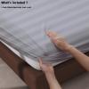 100% Egyptian Cotton Fitted Sheet King Size, 600 Thread Count, Single Fitted Sheet Only,16" Deep Pocket Sheet, Soft & Elastic Sateen Weave Bottom Sheet for Hotel & Home (Gray-Stripe, King) view 4