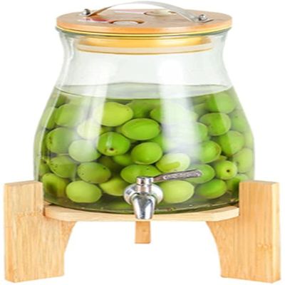ZARUX Beer Dispenser for Home Juice Dispenser Glass Beverage Dispenser with Stand Glassware for Water Juice Beer Wine Liquor for Water