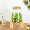 ZARUX Beer Dispenser for Home Juice Dispenser Glass Beverage Dispenser with Stand Glassware for Water Juice Beer Wine Liquor for Water view 2