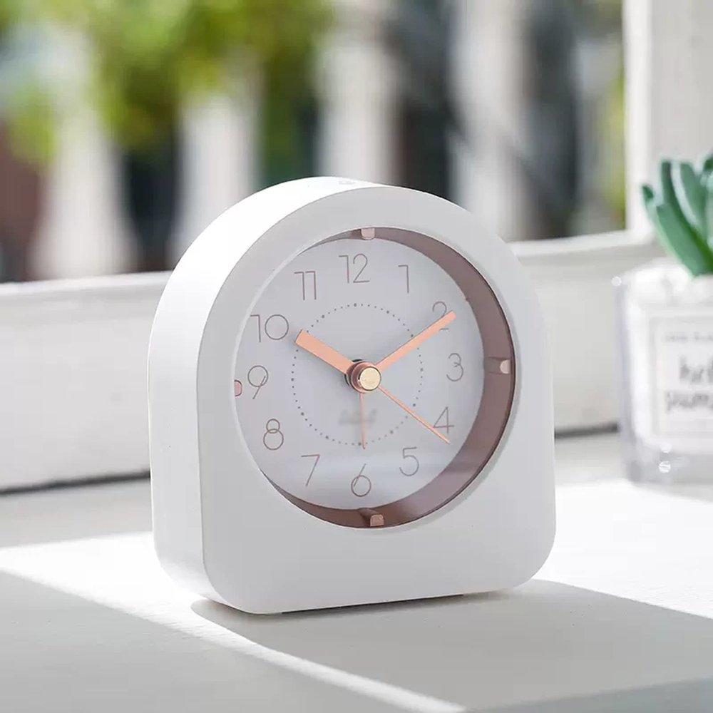 HASMI Display Clock 3" Kids Alarm Clock Analog Desk Clock Silent Non Ticking, Backlight, Battery Operated for Bedroom Digital Clocks (Color : E)