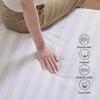 100% Egyptian Cotton Fitted Sheet Twin XL/Split King Size, 600 Thread Count, Single Fitted Sheet Only,16" Deep Pocket Sheet, Soft & Elastic Sateen Weave Bottom Sheet for Home (White-Stripe, Twin XL) view 2