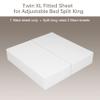 100% Egyptian Cotton Fitted Sheet Twin XL/Split King Size, 600 Thread Count, Single Fitted Sheet Only,16" Deep Pocket Sheet, Soft & Elastic Sateen Weave Bottom Sheet for Home (White-Stripe, Twin XL) view 4